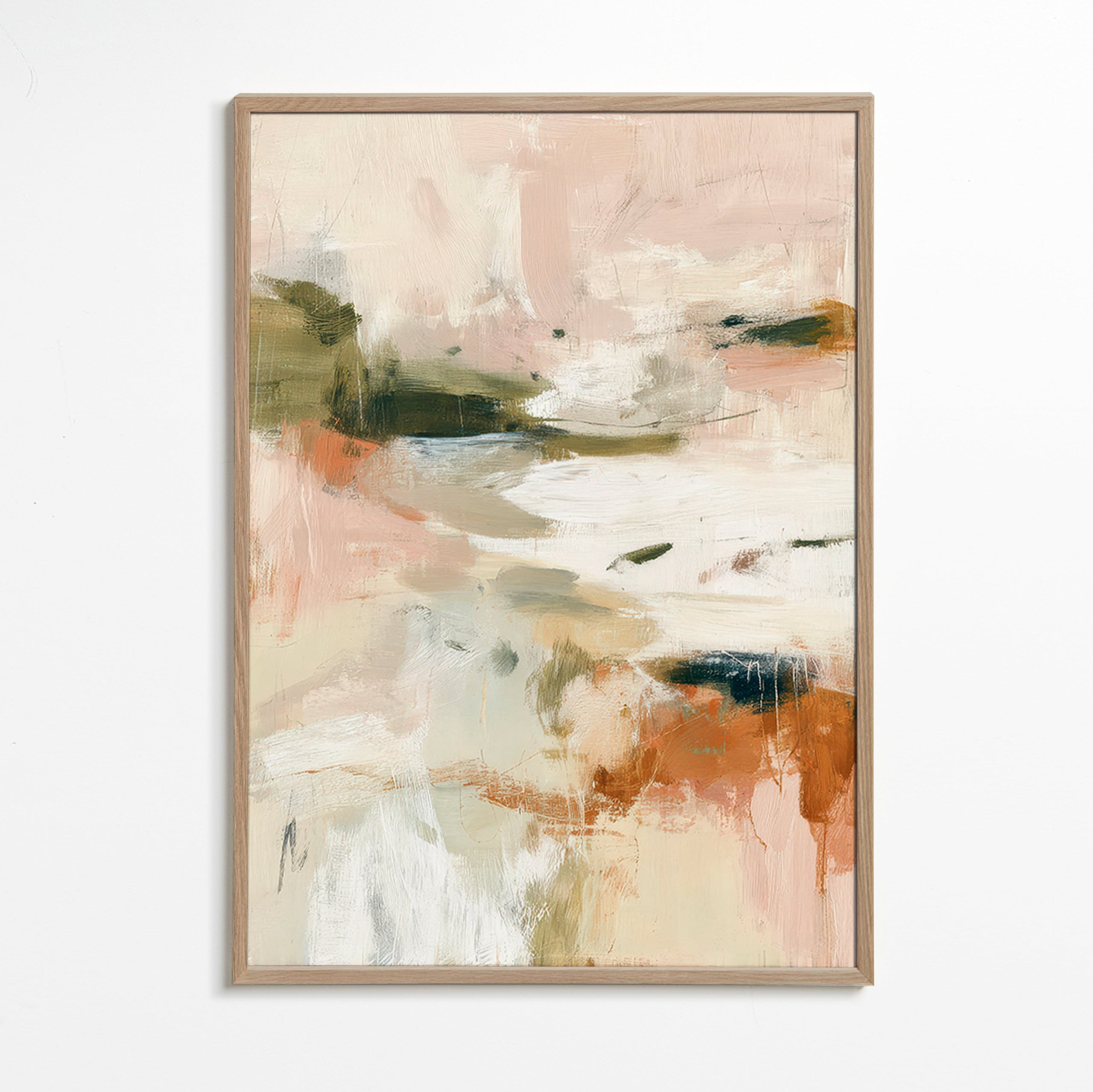 Quadro de paisagem abstrata tons terrosos