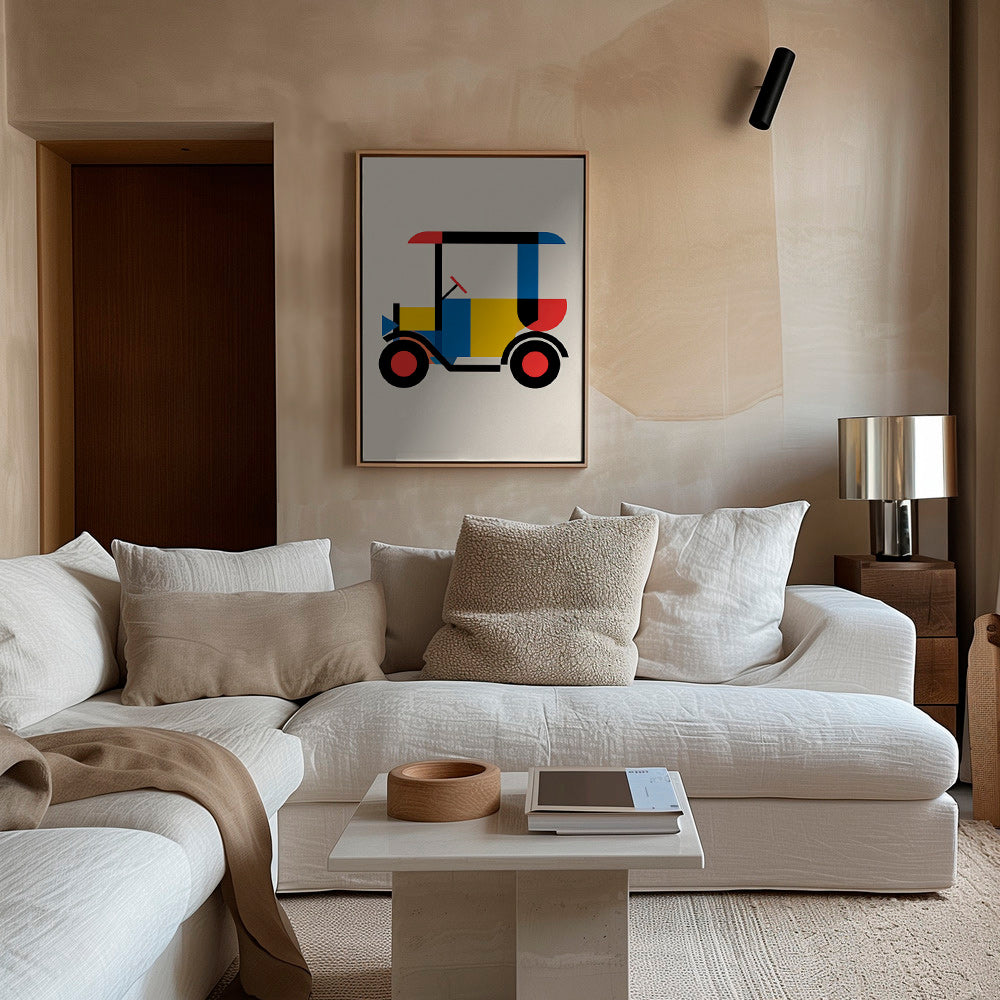 Poster geométrico veículo Bauhaus