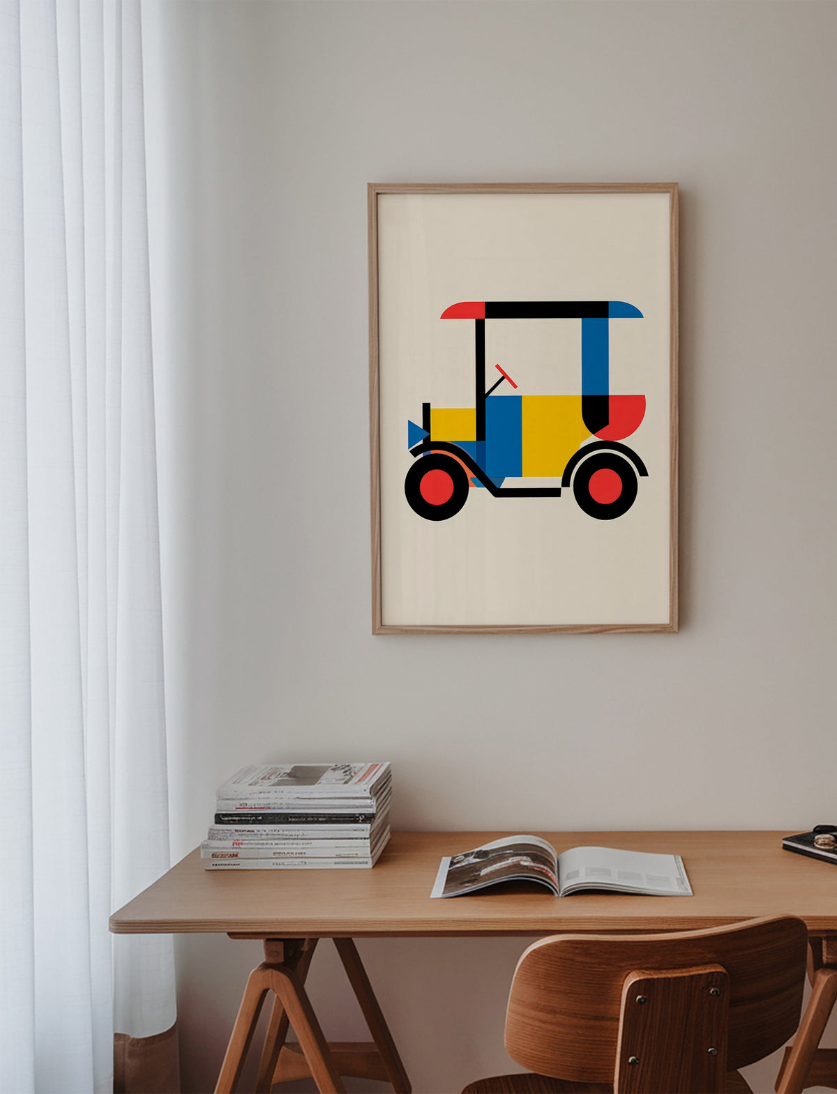 Poster geométrico veículo Bauhaus