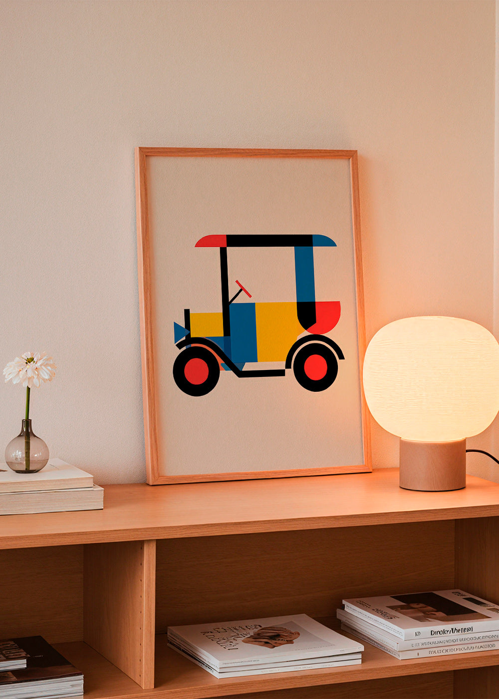 Poster geométrico veículo Bauhaus