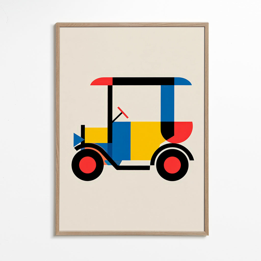 Poster geométrico veículo Bauhaus