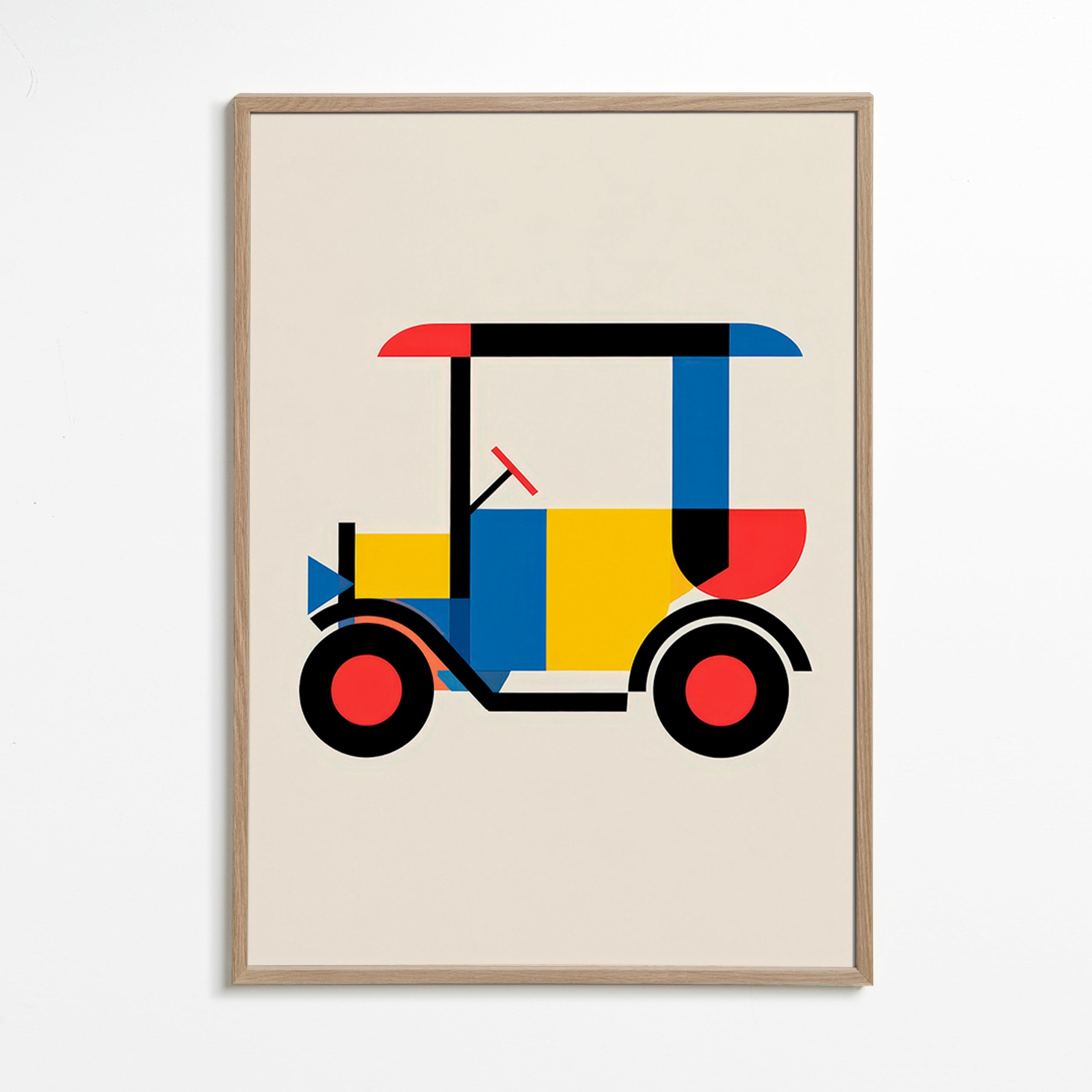 Poster geométrico veículo Bauhaus