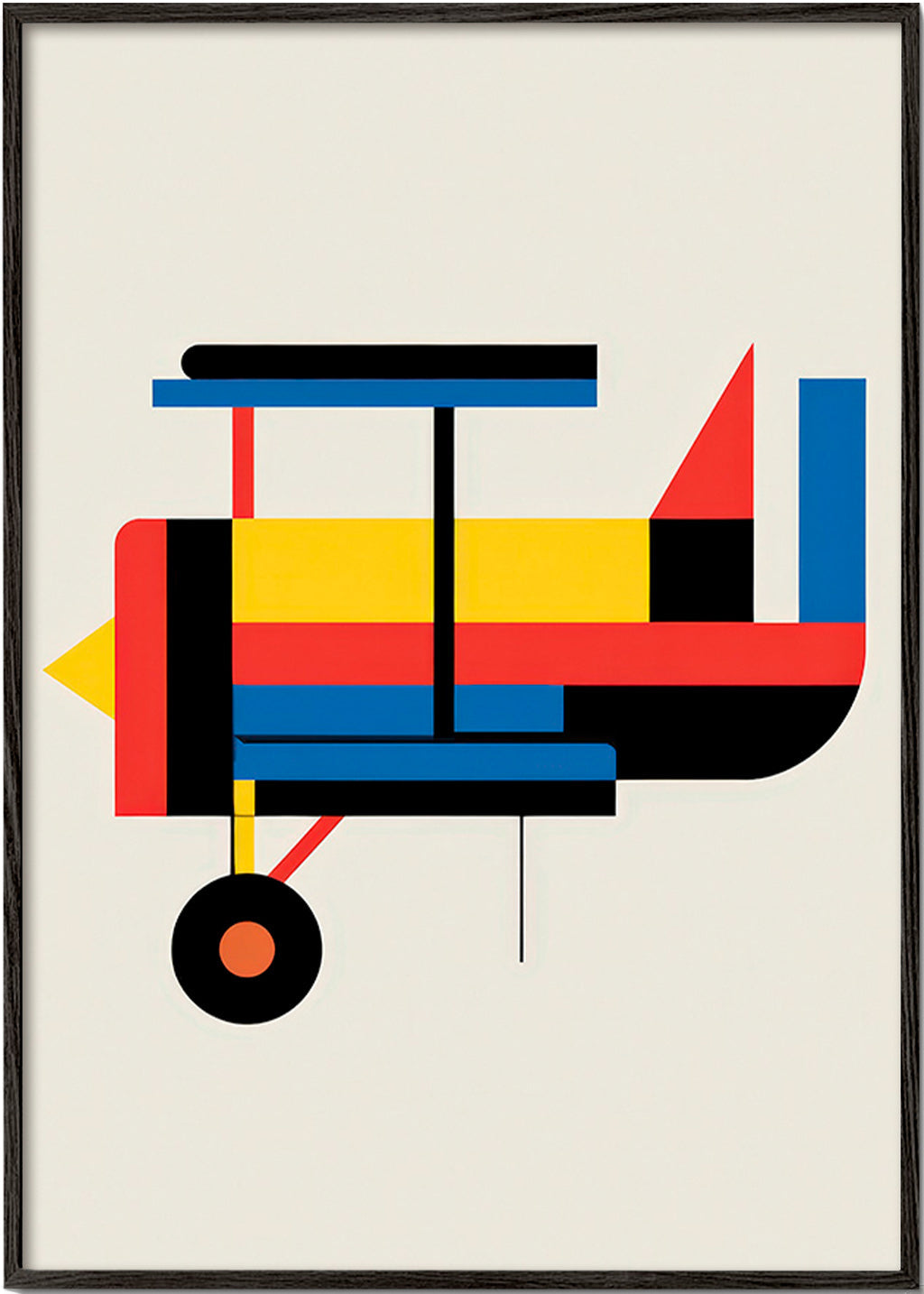 Poster geométrico biplano estilizado