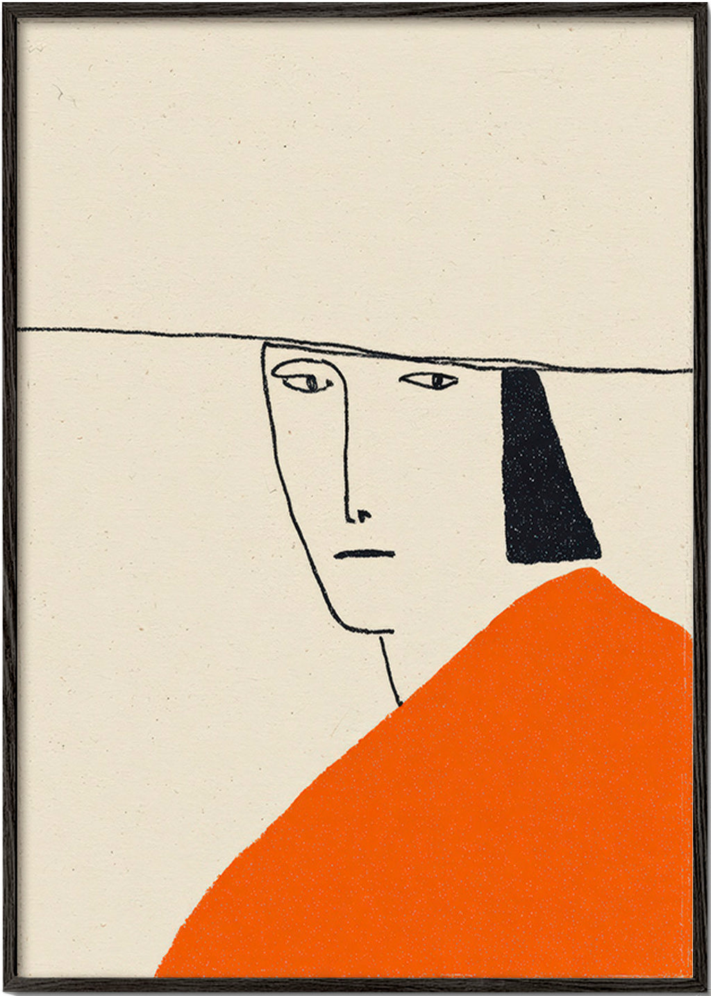 Ilustração minimal com capa laranja