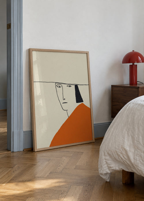 Orange Portrait - Framed poster in an interior