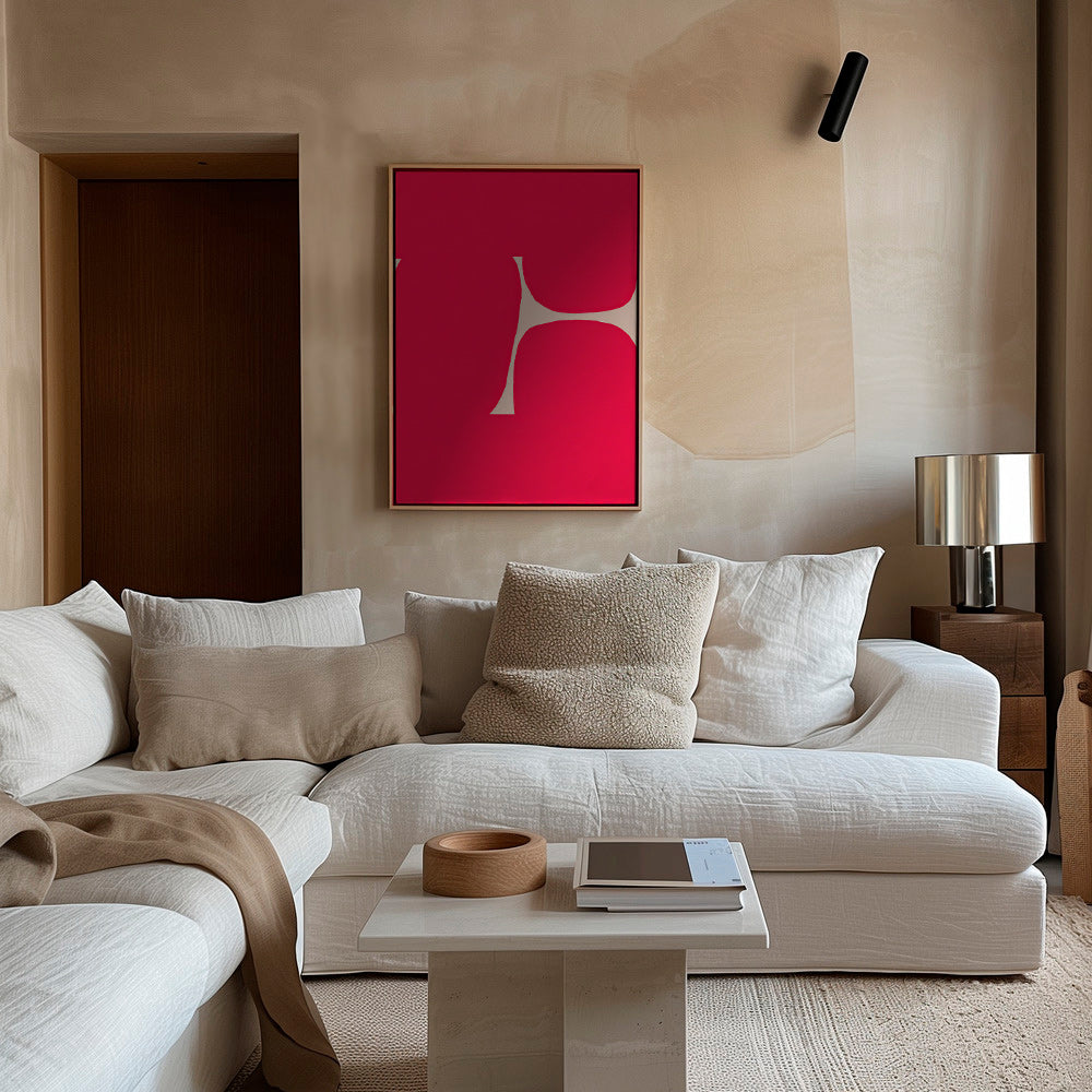 Arte abstrata Curva carmesim
