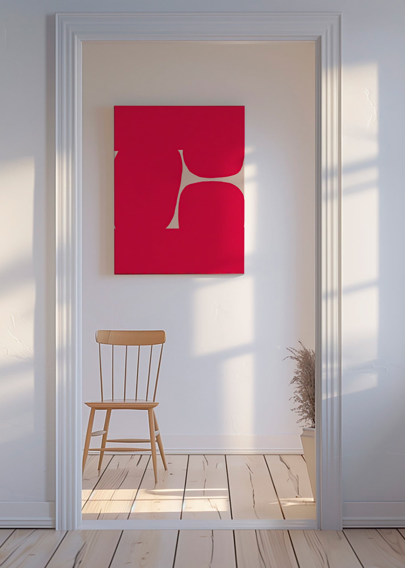Arte abstrata Curva carmesim
