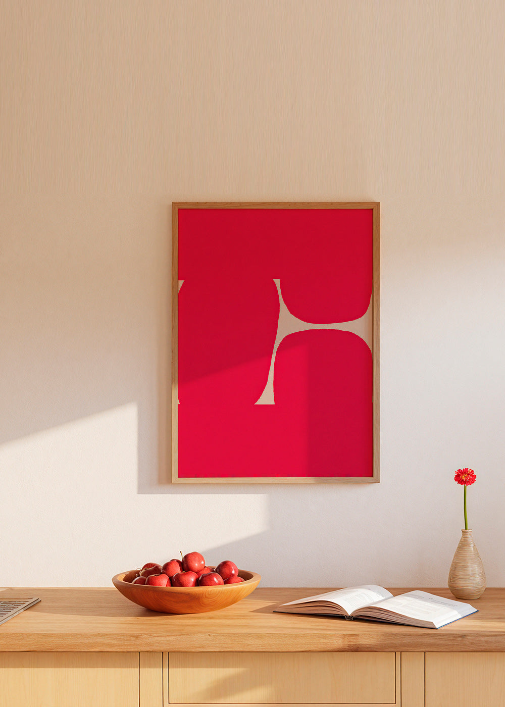 Arte abstrata Curva carmesim