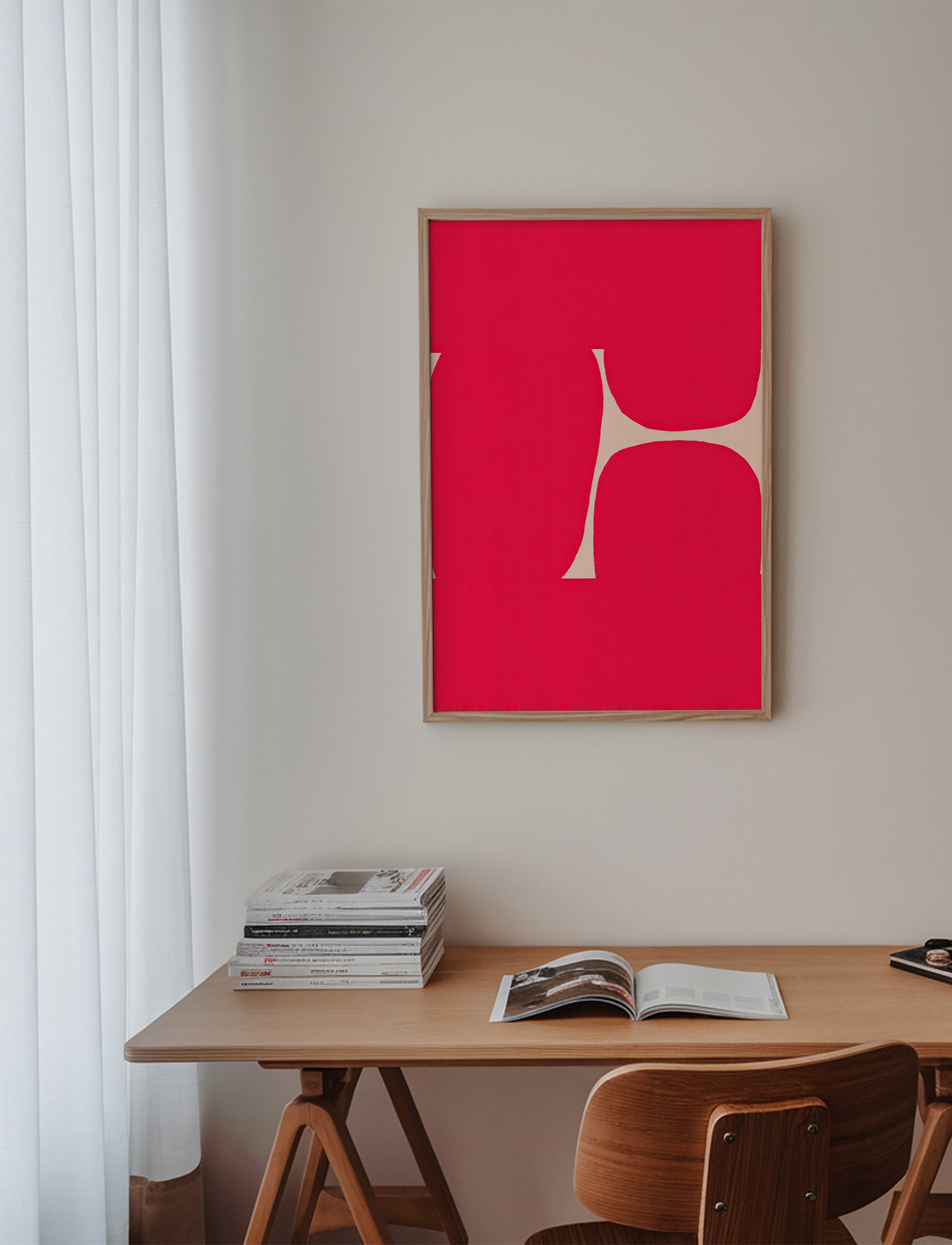 Arte abstrata Curva carmesim
