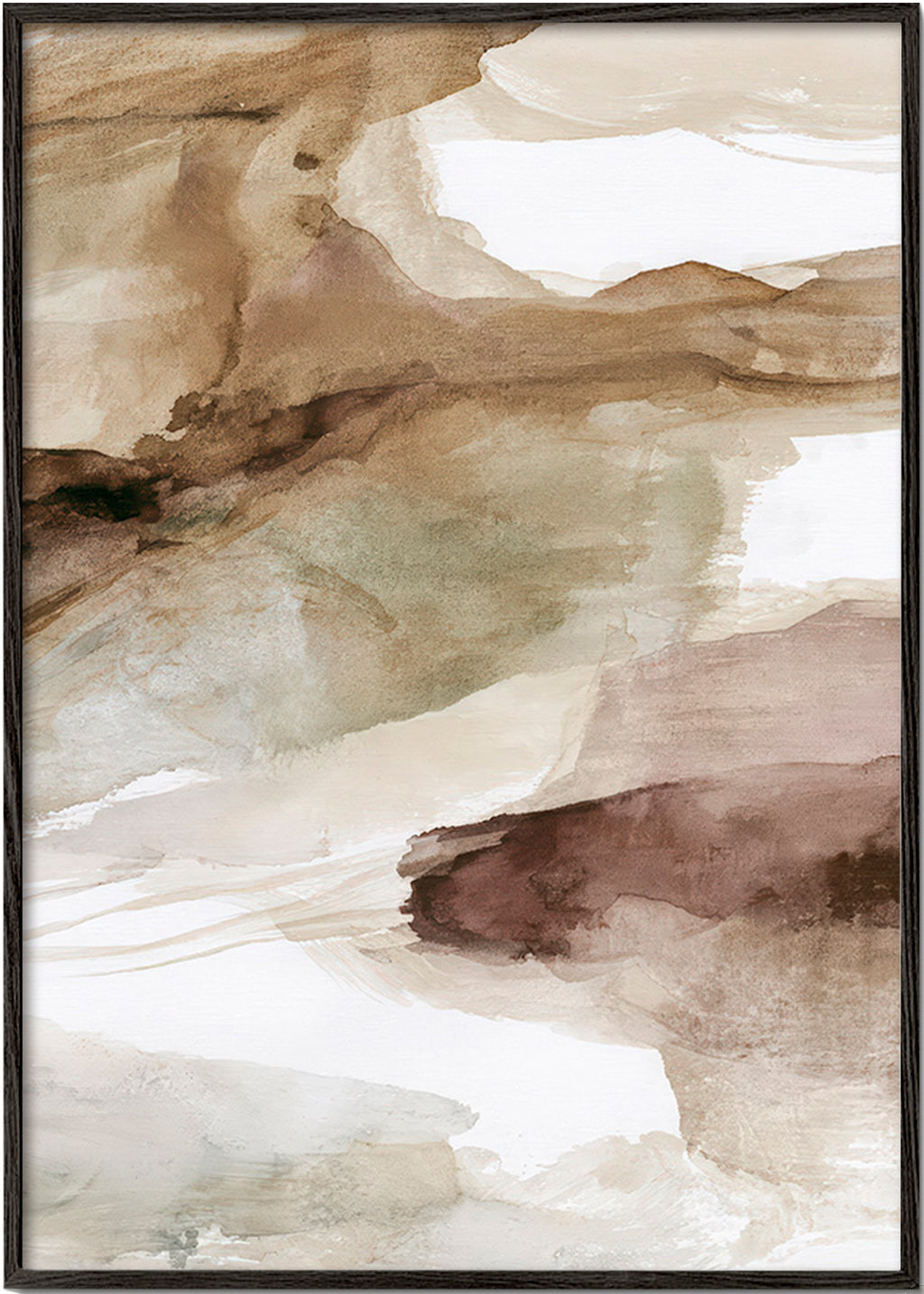 Quadro abstrato camadas terrosas