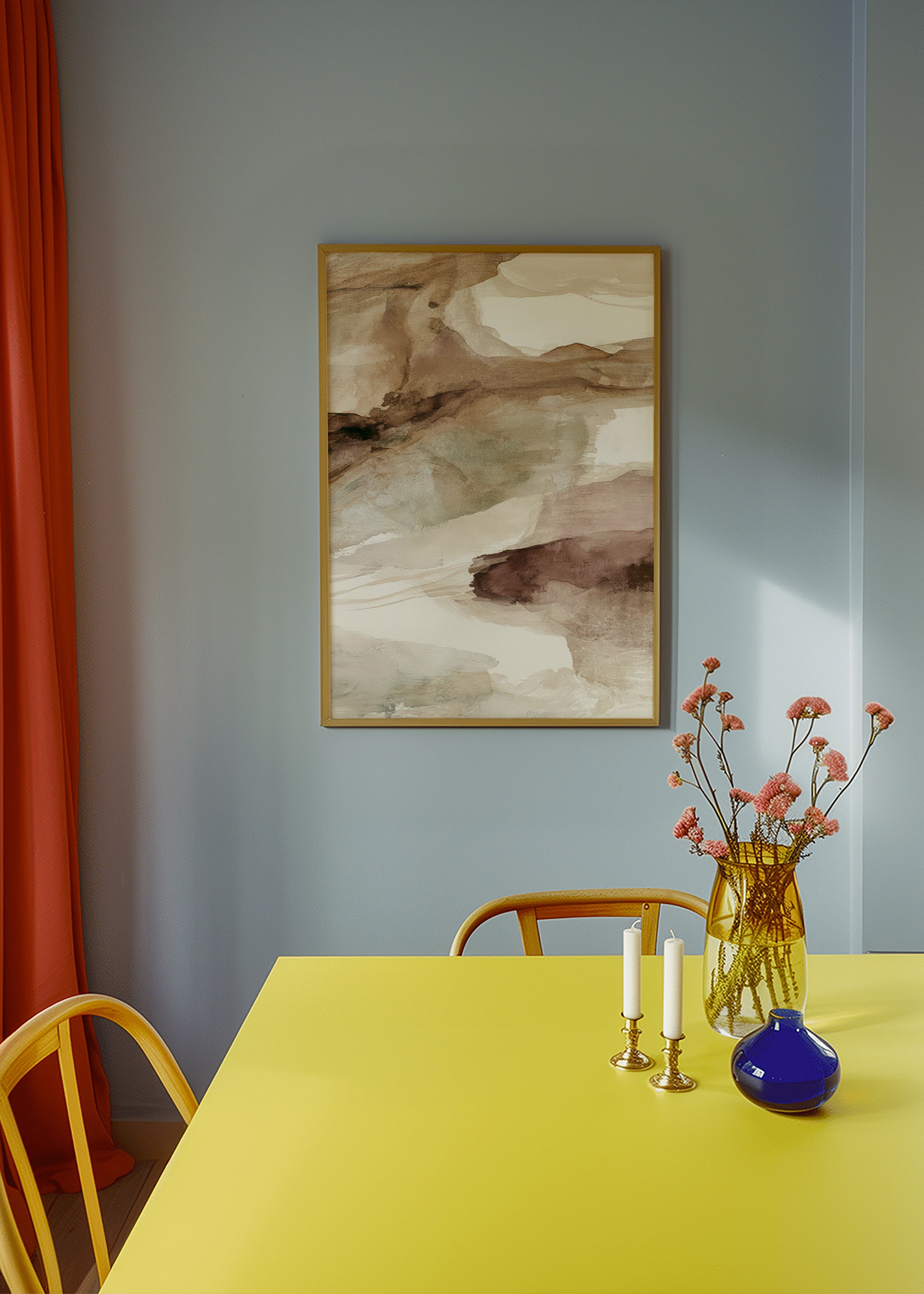 Quadro abstrato camadas terrosas