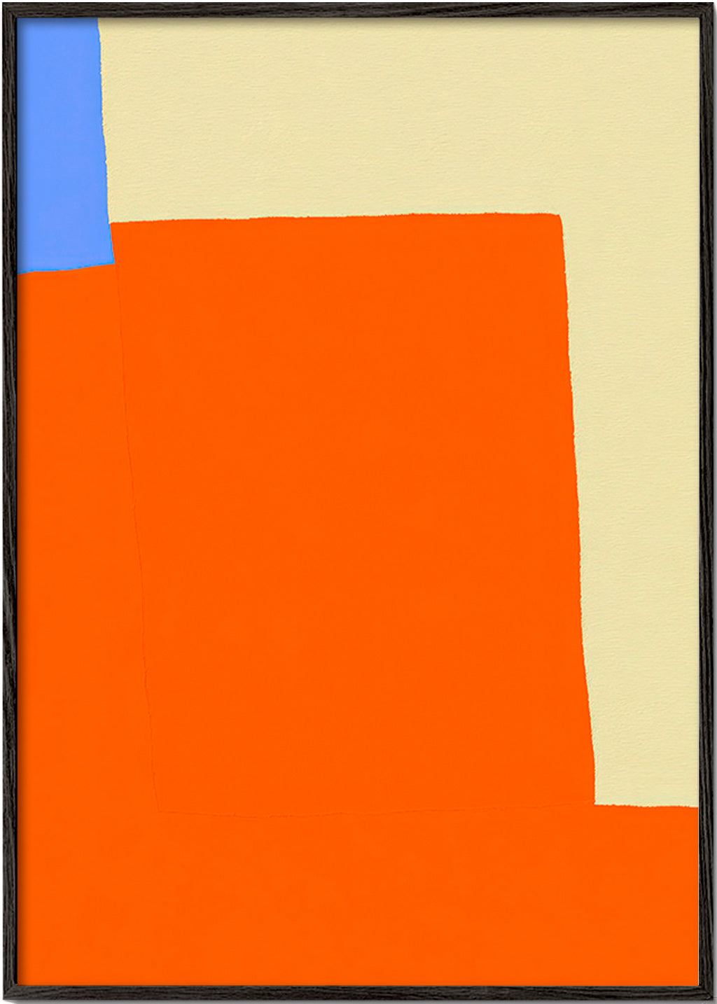Quadro abstrato com blocos laranja