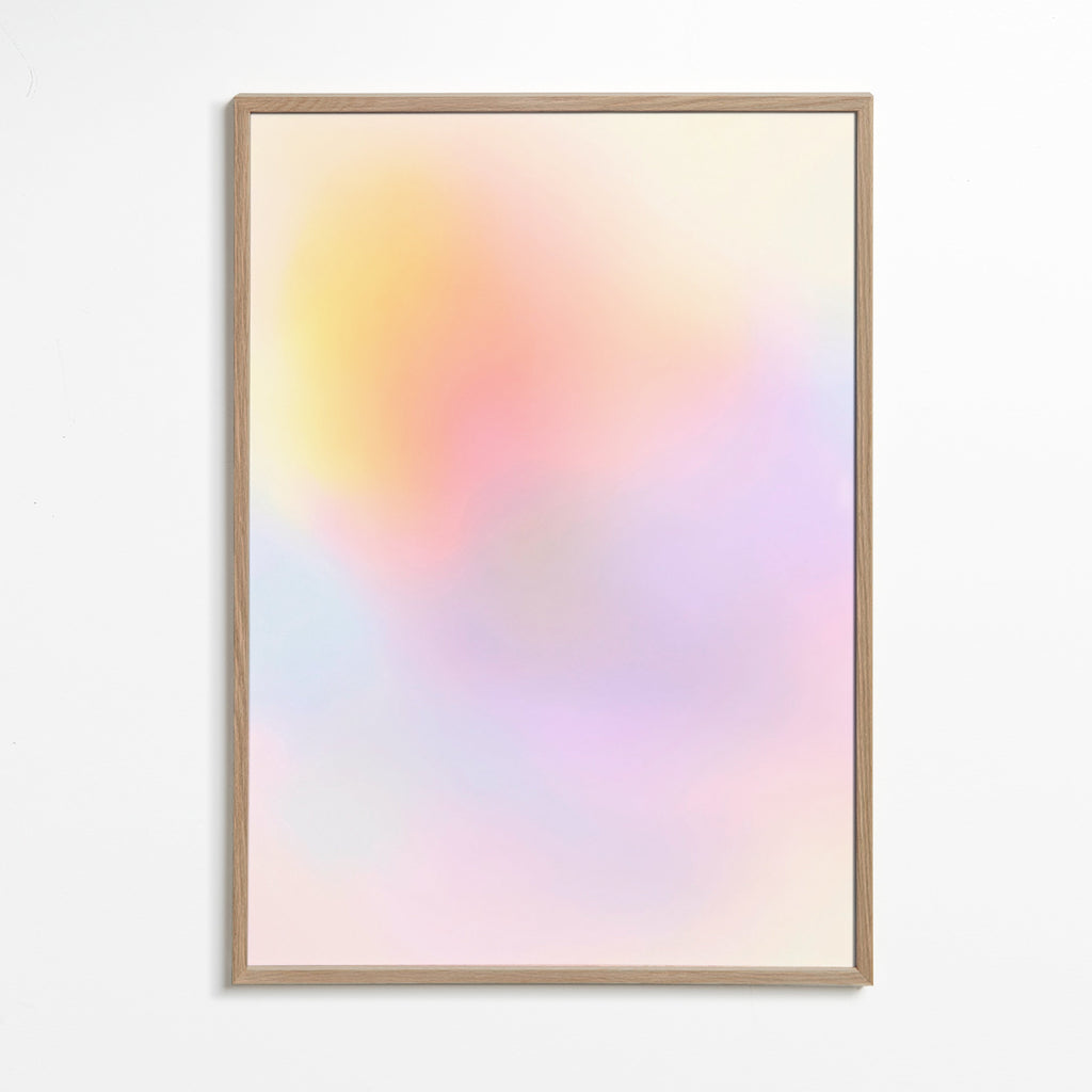 Quadro abstrato em tons pastéis esfumados