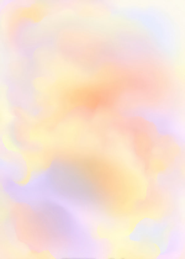 Quadro abstrato nuvens em tons pastéis