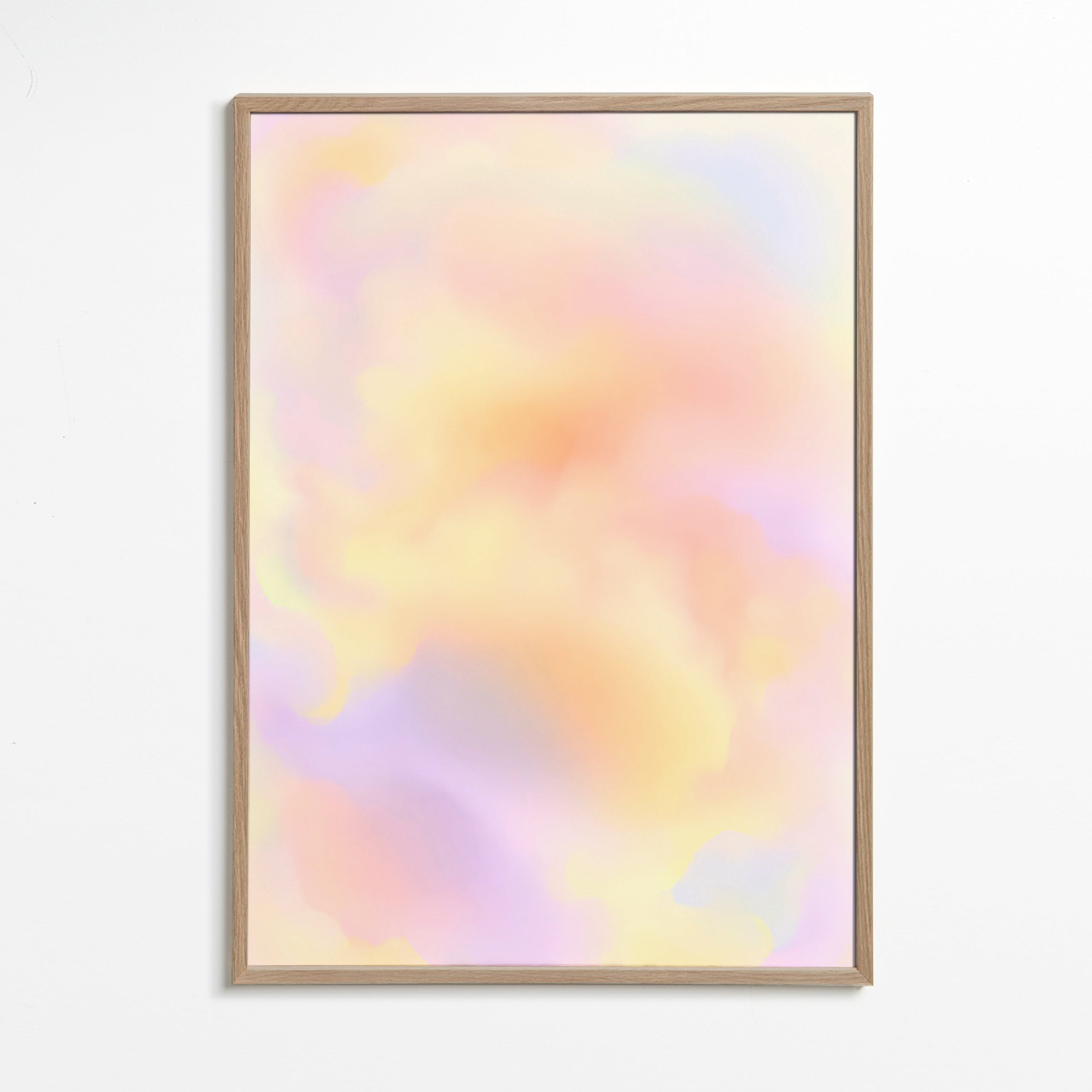 Quadro abstrato nuvens em tons pastéis