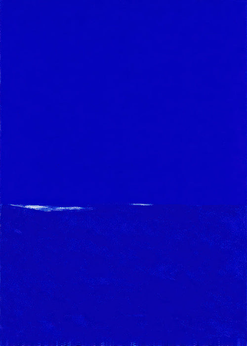 Arte abstrata azul com horizonte sutil