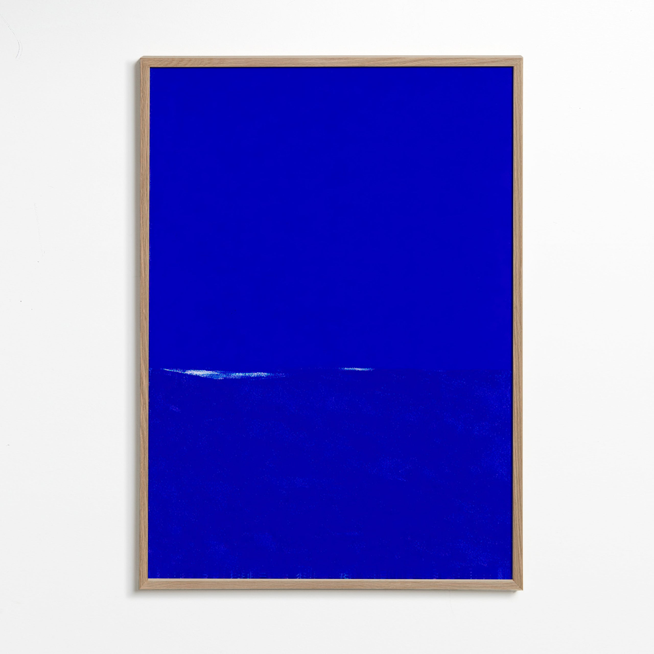 Arte abstrata azul com horizonte sutil