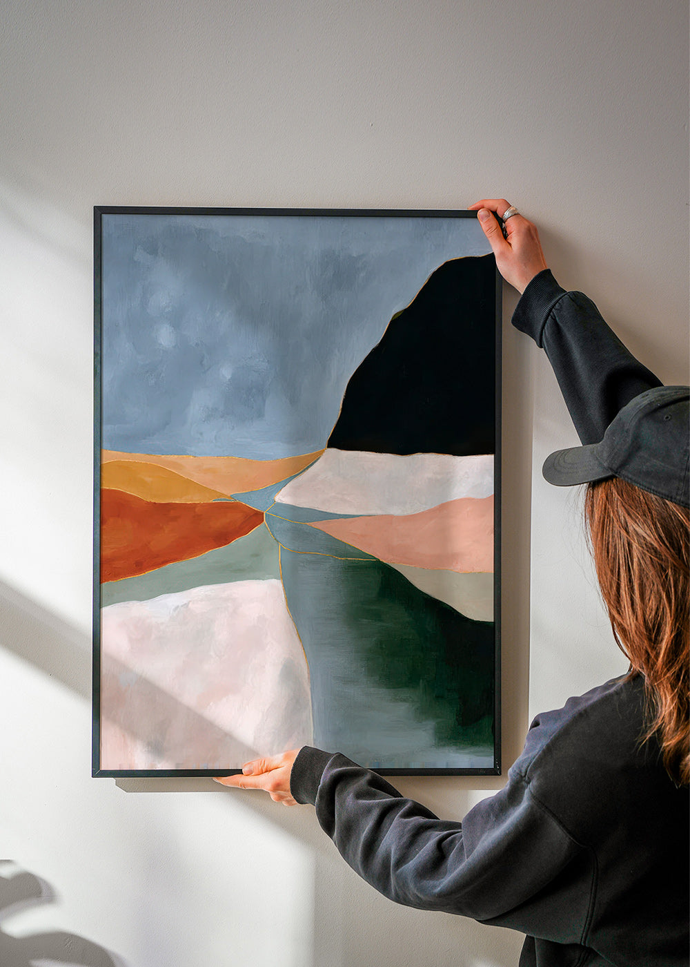 Arte para paisagem: vale e rio em tons terrosos