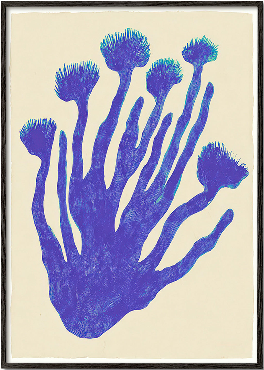 Estampa botânica Indigo Coral