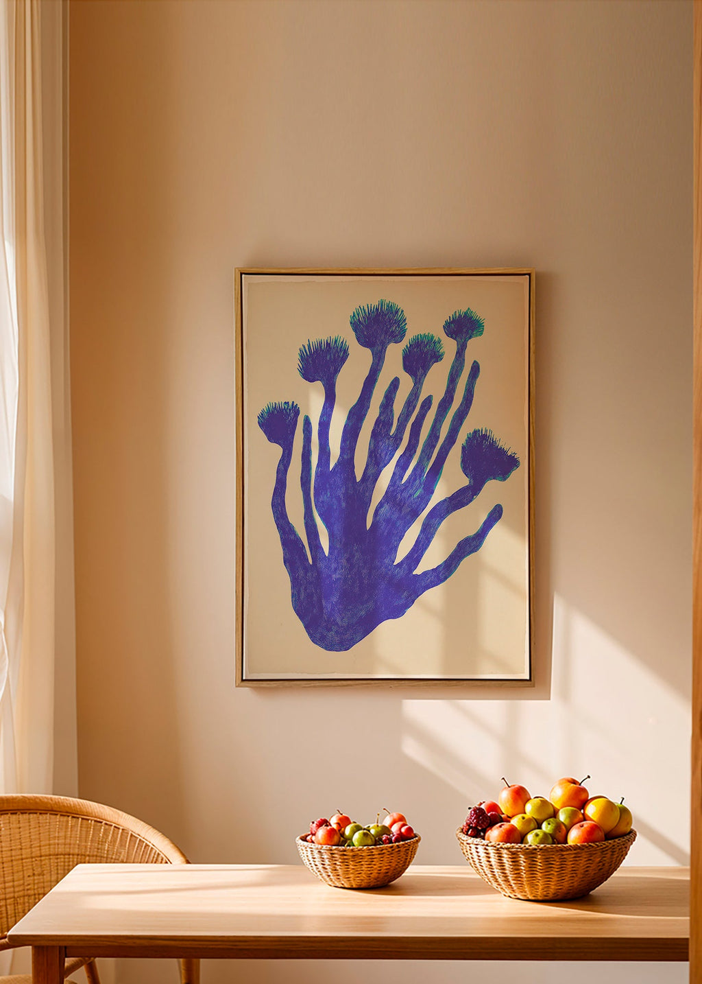 Estampa botânica Indigo Coral