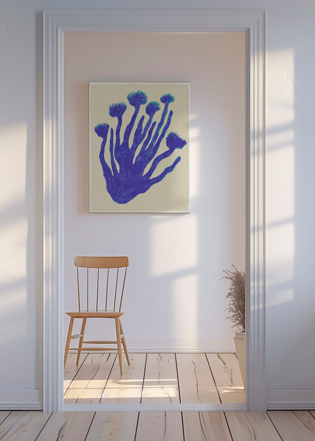 Estampa botânica Indigo Coral