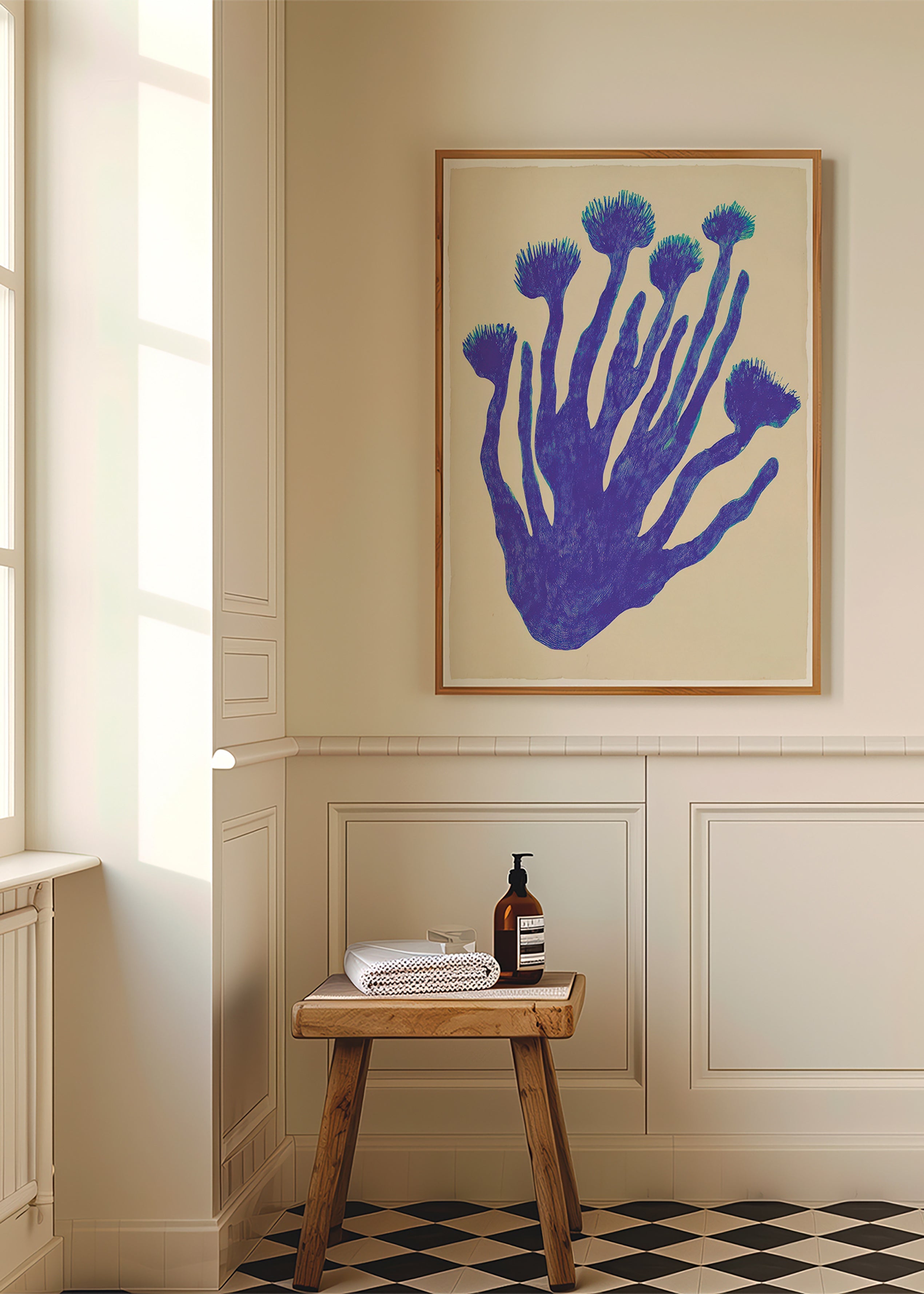 Estampa botânica Indigo Coral