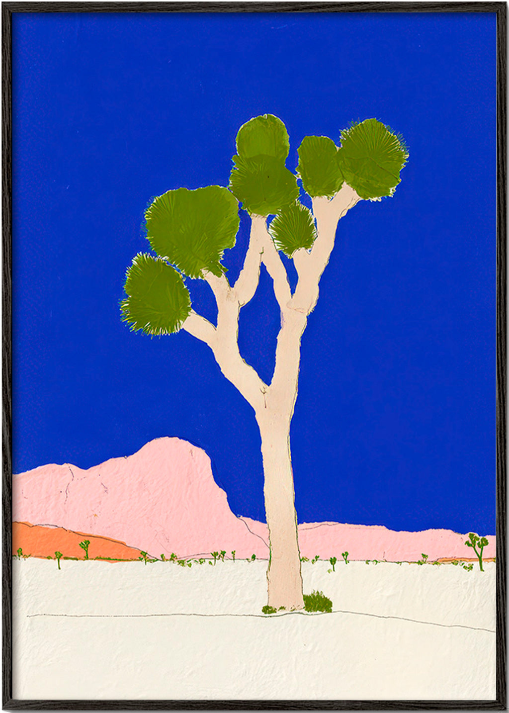 Arte paisagística: árvore do deserto contra céu azul vivo