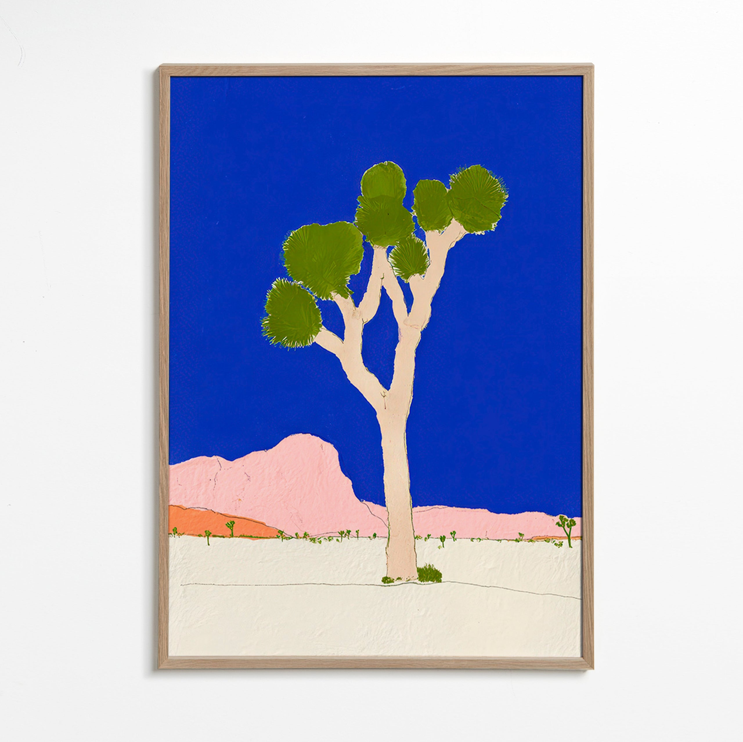 Arte paisagística: árvore do deserto contra céu azul vivo