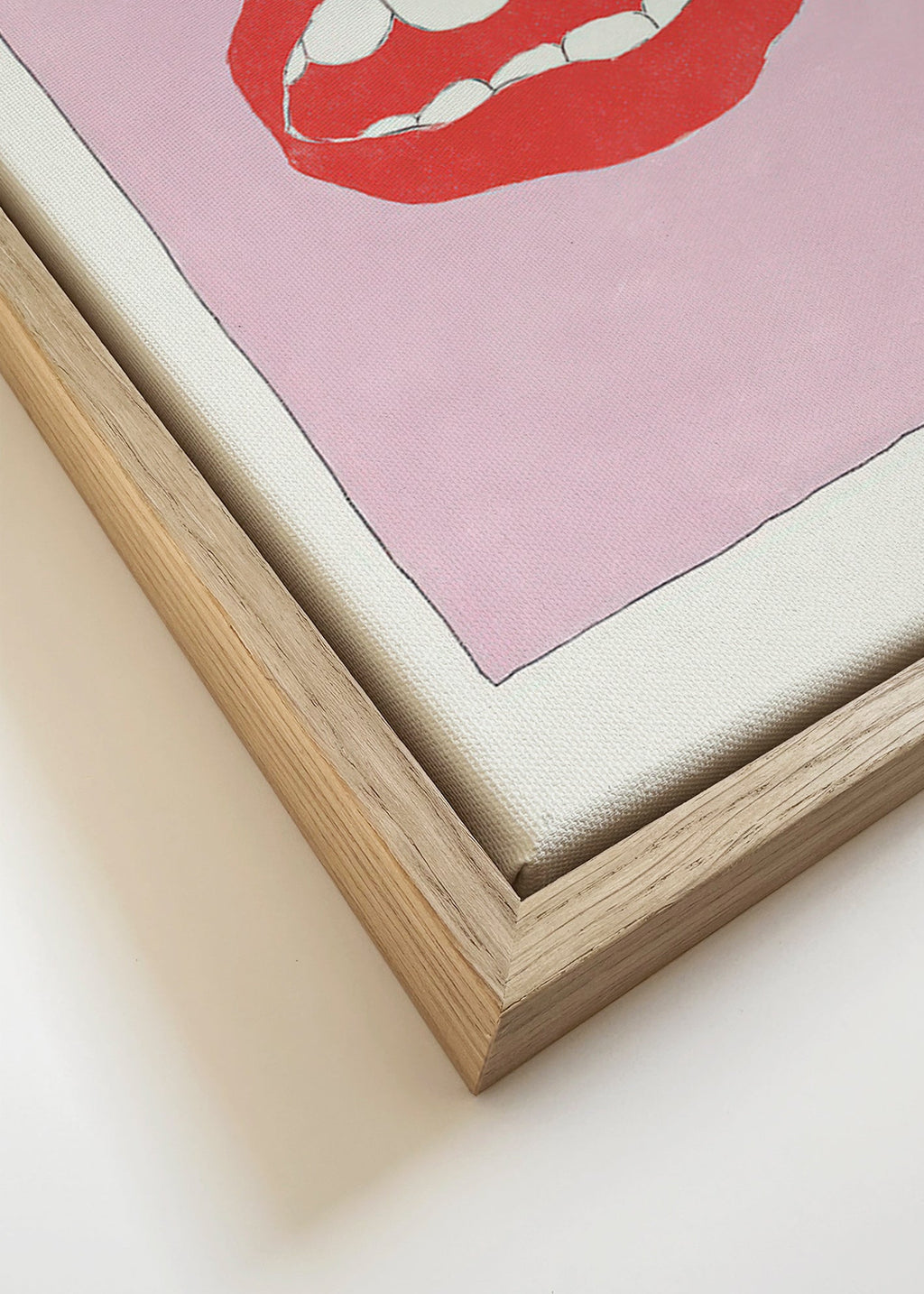 Ilustração lábios vermelhos com fundo rosa