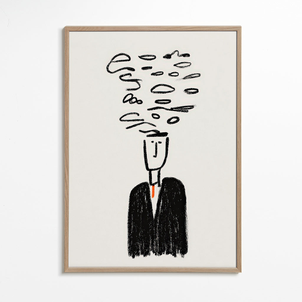 Ilustração minimalista de uma figura com fumo