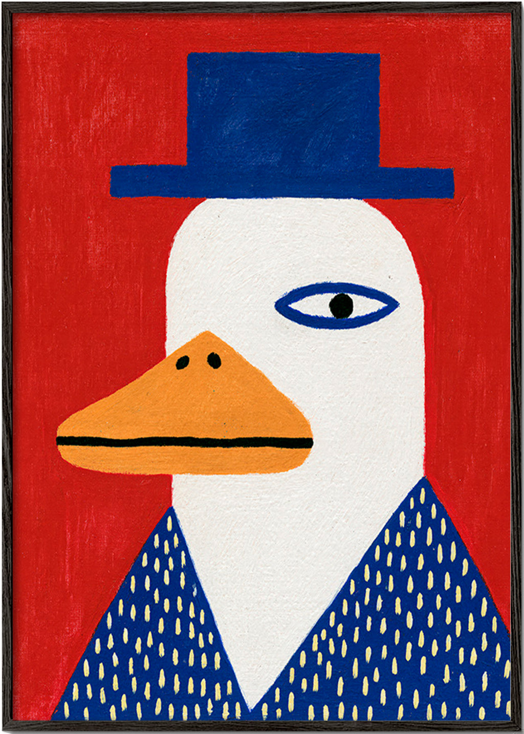 Pato com chapéu azul