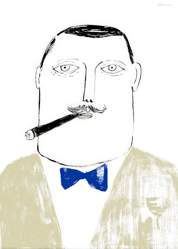 Ilustração de cavalheiro com charuto