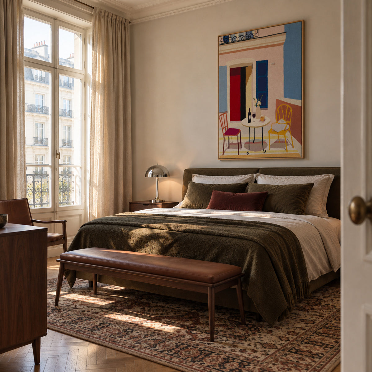 Italian Balcony - Framed canvas in an interior