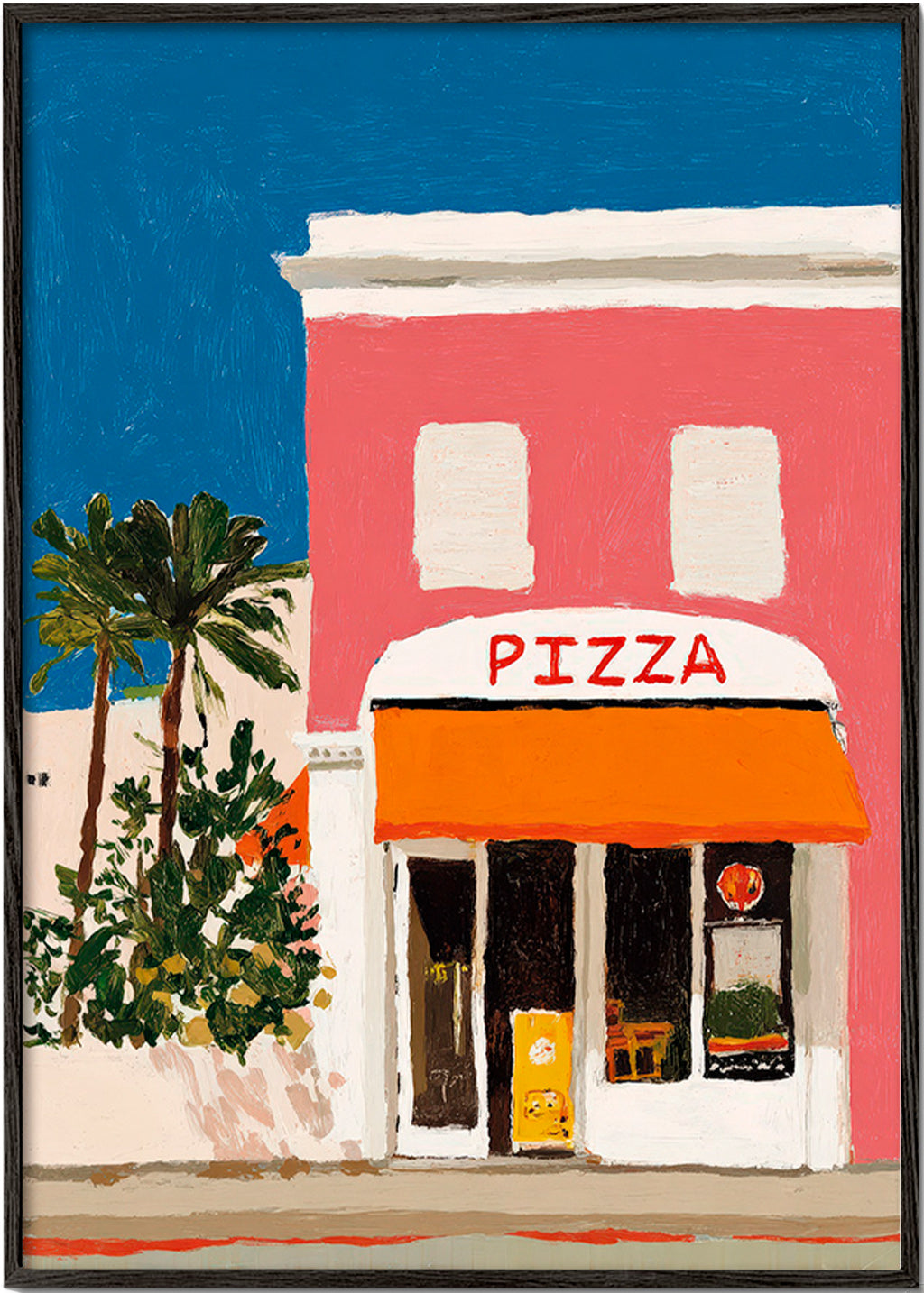 Arte para cozinha fachada de pizzaria