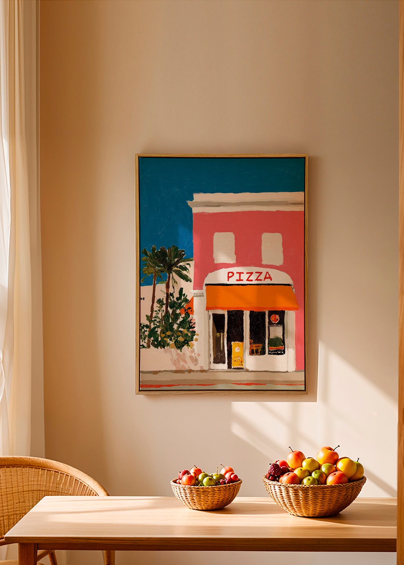 Arte para cozinha fachada de pizzaria