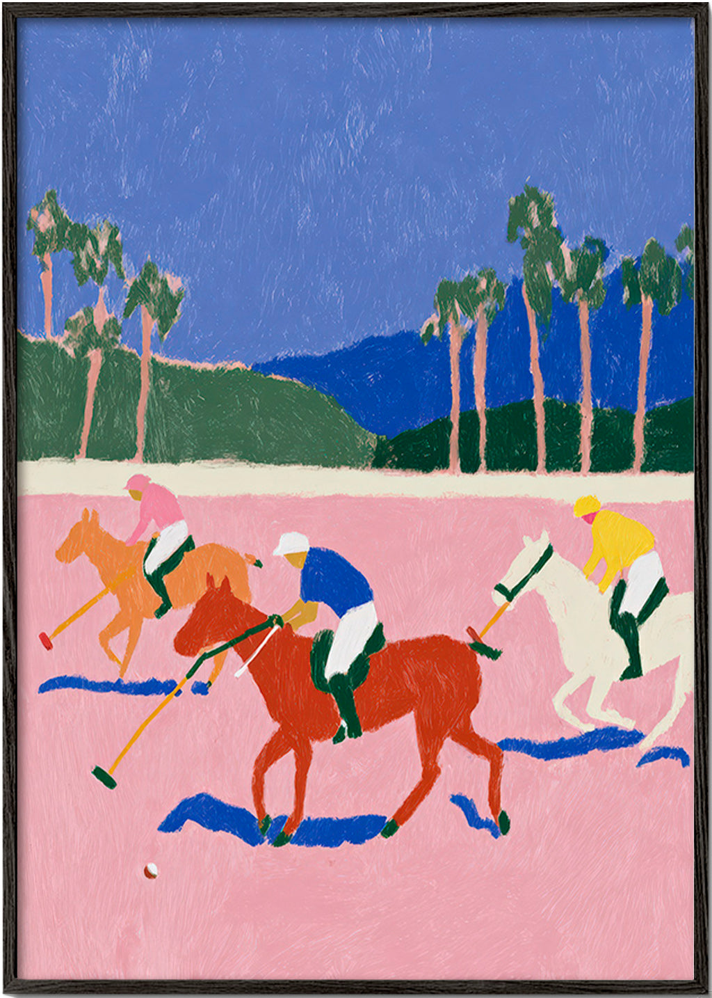 Quadro de polo desportivo rosa