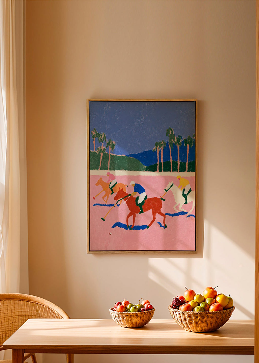 Quadro de polo desportivo rosa