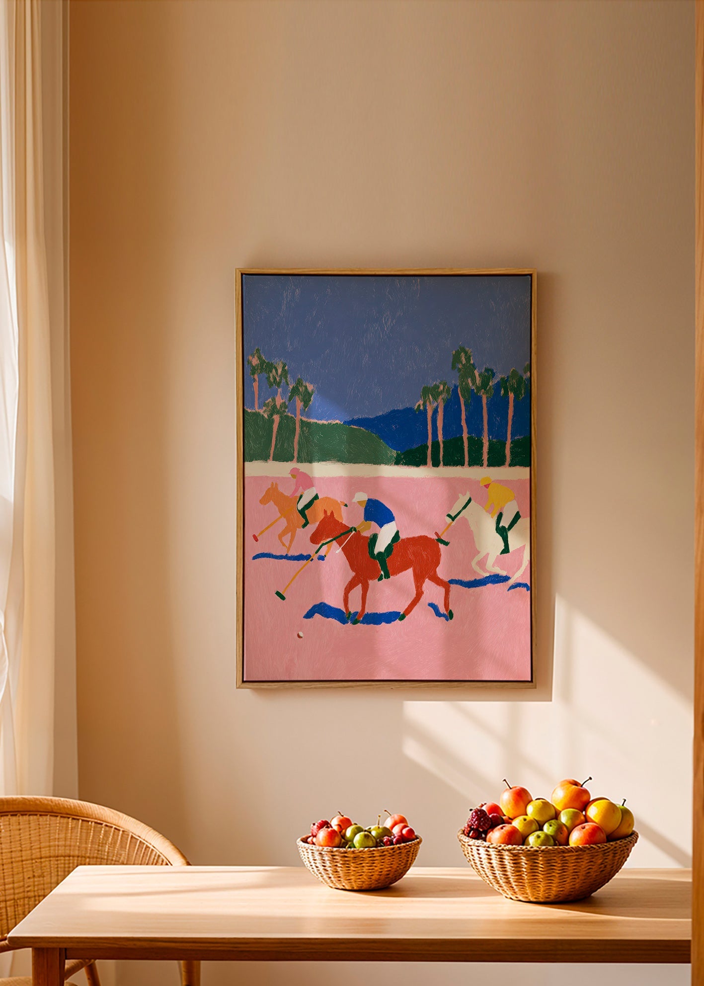 Quadro de polo desportivo rosa