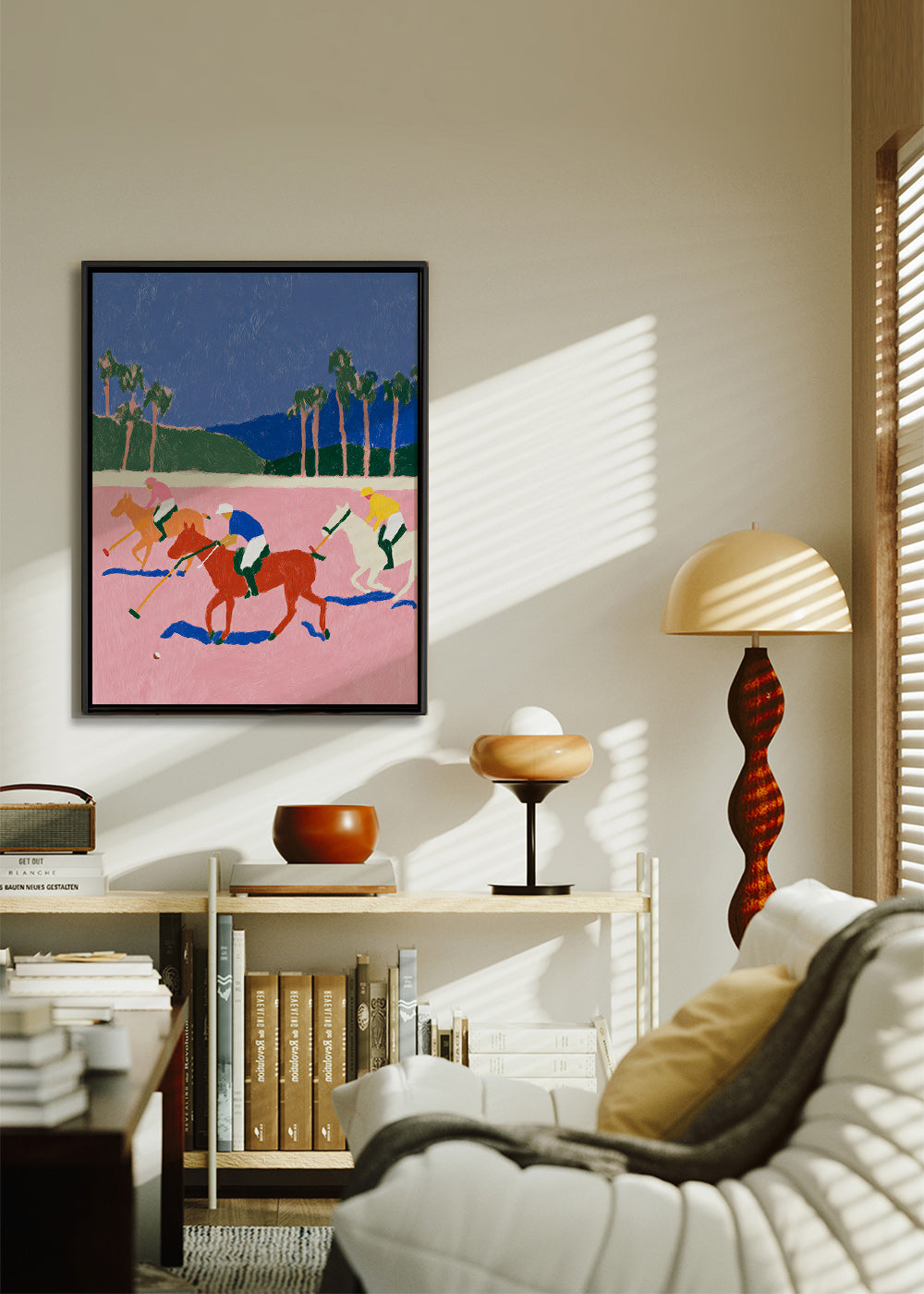 Quadro de polo desportivo rosa