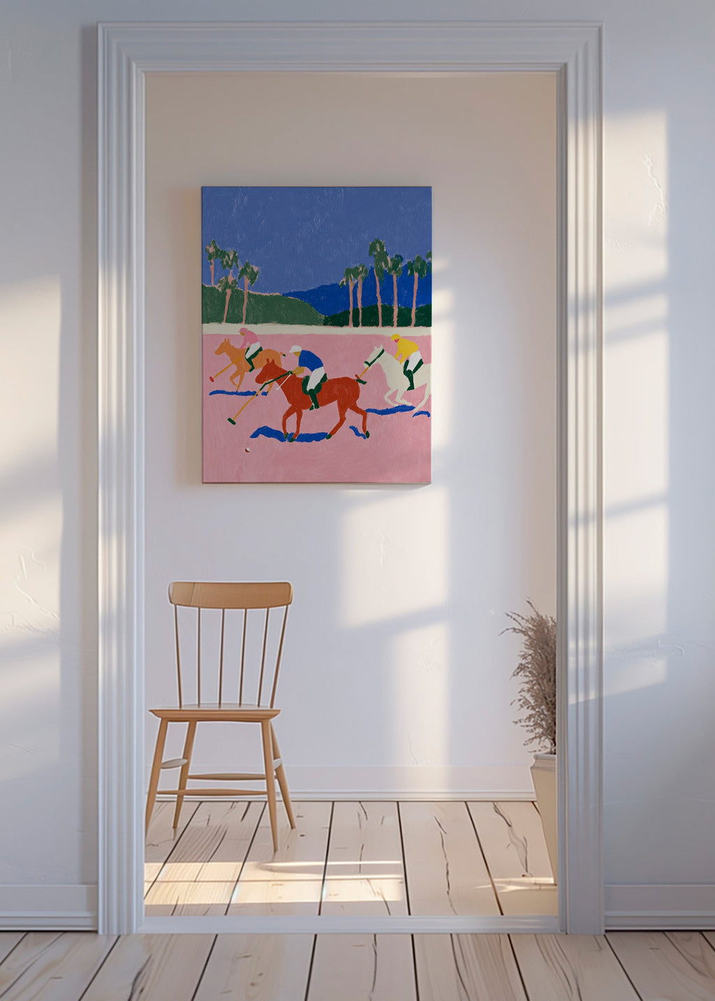 Quadro de polo desportivo rosa