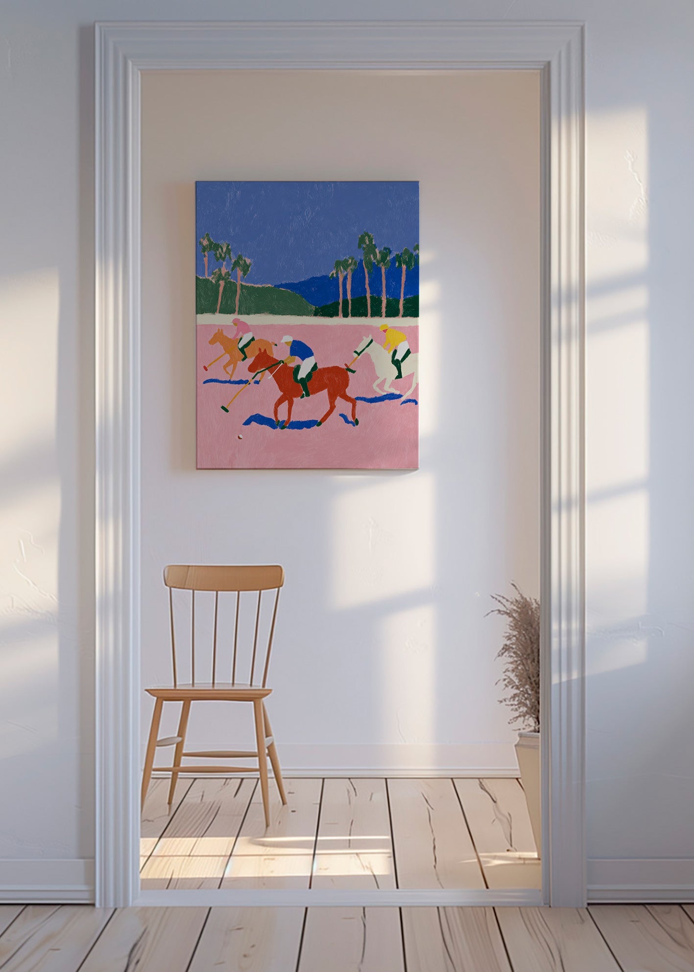 Quadro de polo desportivo rosa