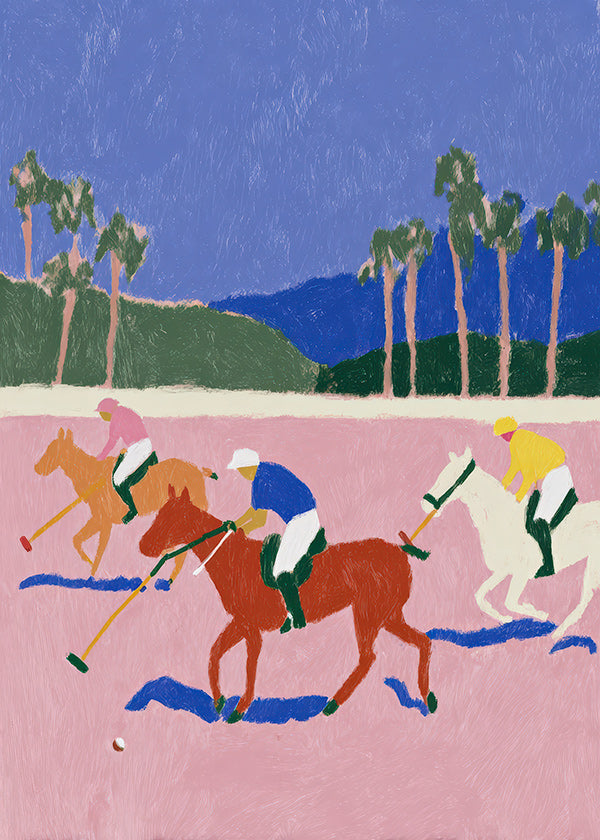 Quadro de polo desportivo rosa