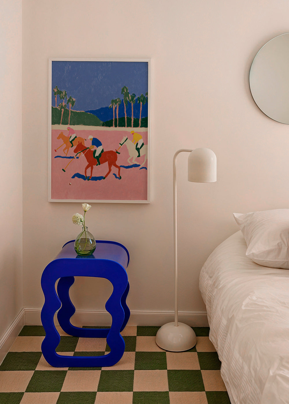 Quadro de polo desportivo rosa
