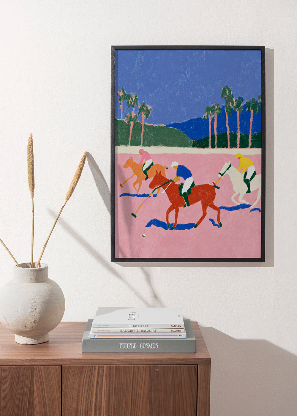 Quadro de polo desportivo rosa