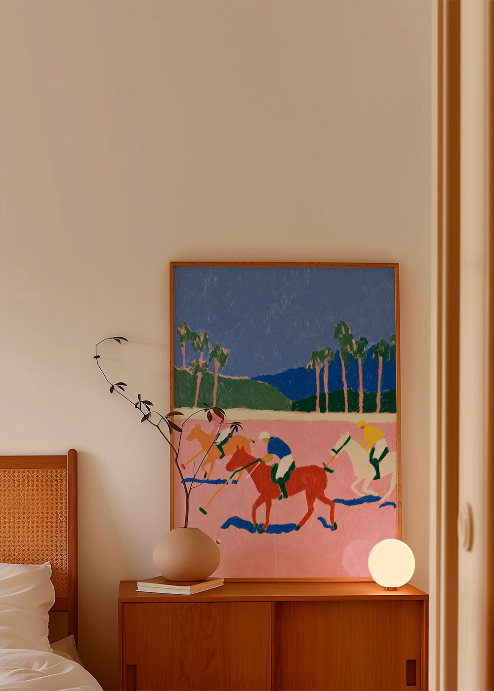 Quadro de polo desportivo rosa