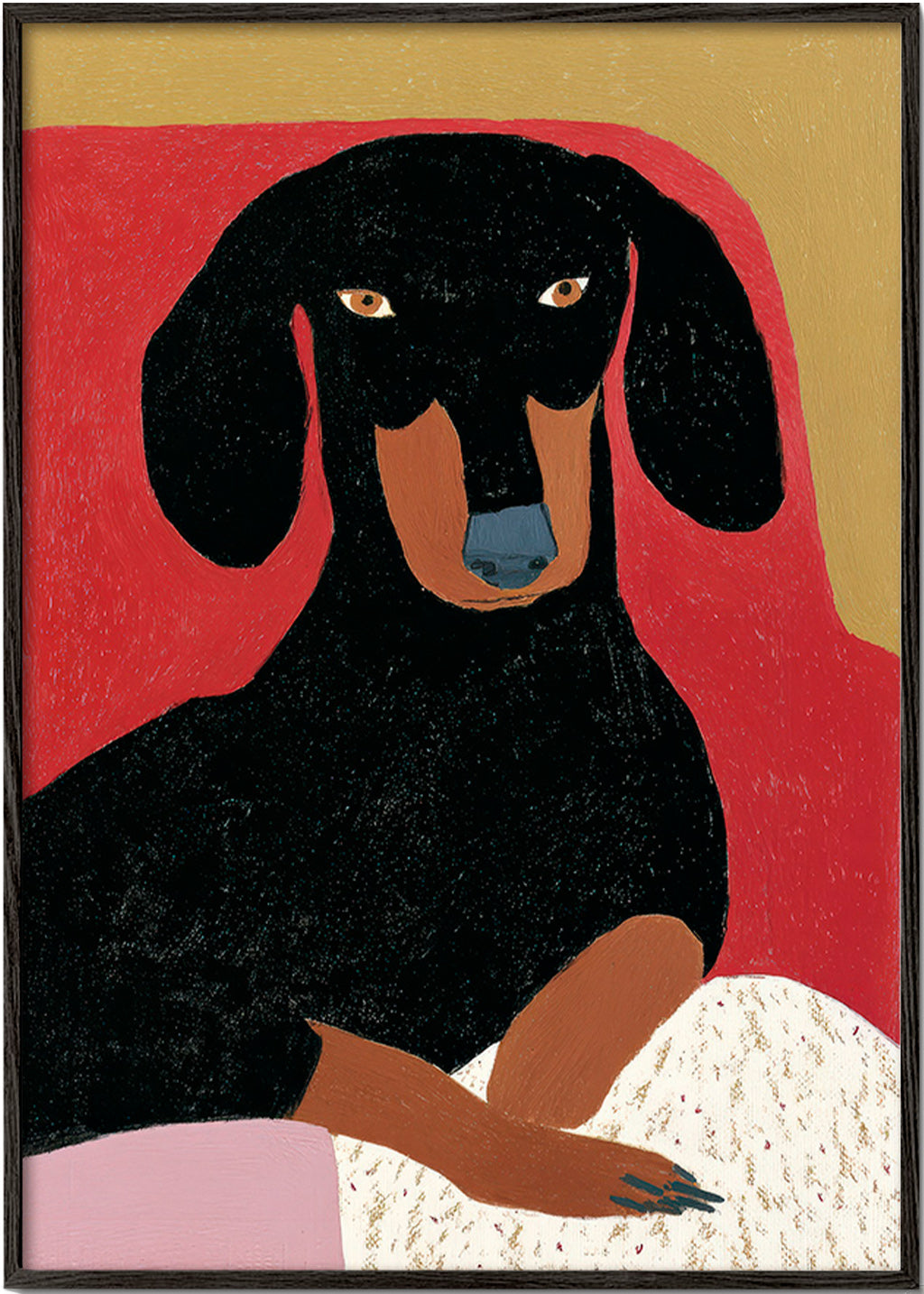Quadro de dachshund estilizado