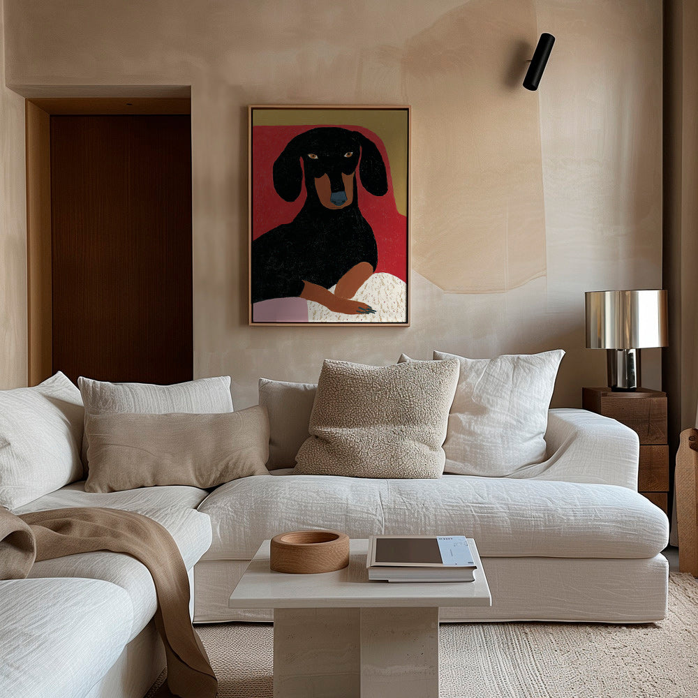 Quadro de dachshund estilizado