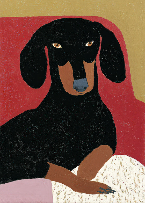 Quadro de dachshund estilizado