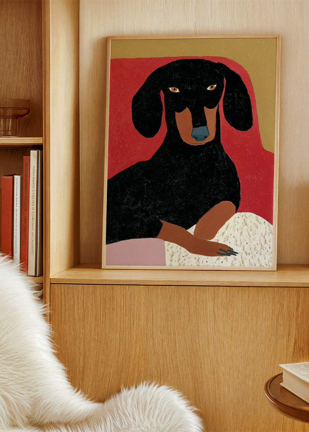 Quadro de dachshund estilizado