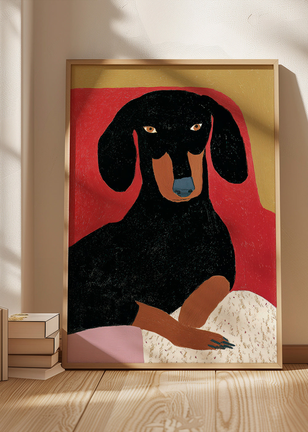 Quadro de dachshund estilizado